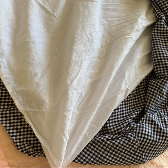 Old Navy Cotton Blend Navy Blue Gingham Fit and Flare Dress Sz XXL Tall - Picture 5 of 10